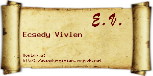 Ecsedy Vivien névjegykártya